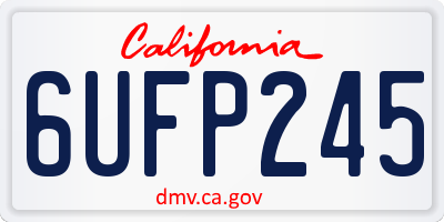 CA license plate 6UFP245