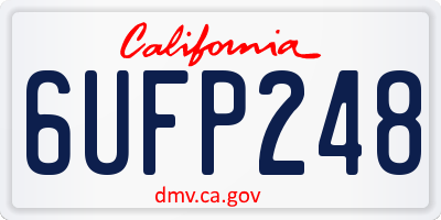 CA license plate 6UFP248