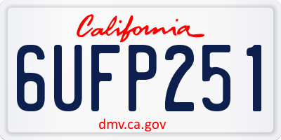 CA license plate 6UFP251