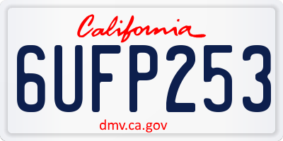 CA license plate 6UFP253