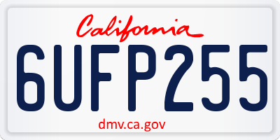 CA license plate 6UFP255