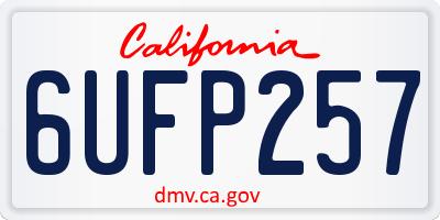 CA license plate 6UFP257