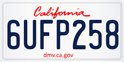 CA license plate 6UFP258