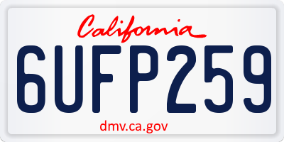CA license plate 6UFP259