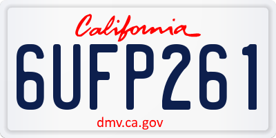 CA license plate 6UFP261