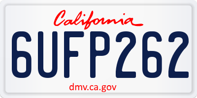 CA license plate 6UFP262