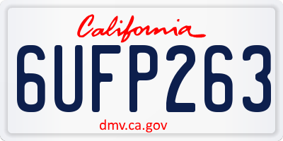 CA license plate 6UFP263