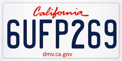 CA license plate 6UFP269