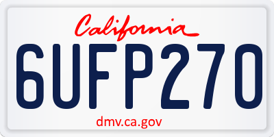 CA license plate 6UFP270