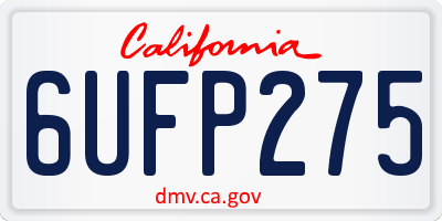CA license plate 6UFP275