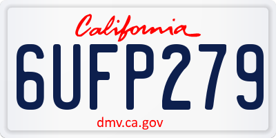 CA license plate 6UFP279