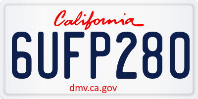 CA license plate 6UFP280