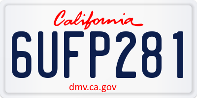 CA license plate 6UFP281