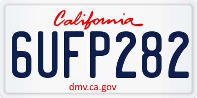 CA license plate 6UFP282