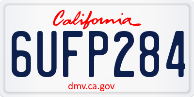 CA license plate 6UFP284