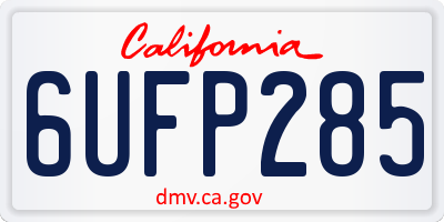 CA license plate 6UFP285