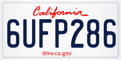 CA license plate 6UFP286