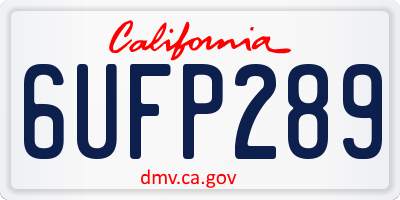 CA license plate 6UFP289