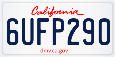 CA license plate 6UFP290