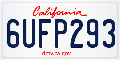 CA license plate 6UFP293