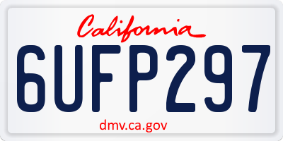 CA license plate 6UFP297