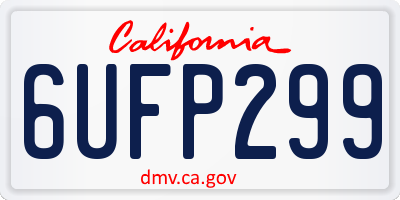 CA license plate 6UFP299