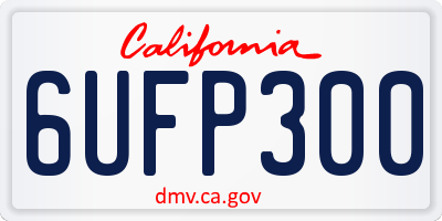 CA license plate 6UFP300