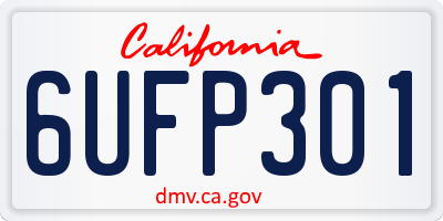 CA license plate 6UFP301