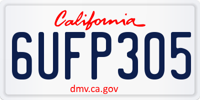 CA license plate 6UFP305