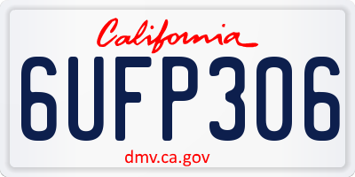 CA license plate 6UFP306