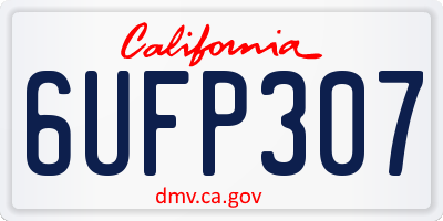 CA license plate 6UFP307