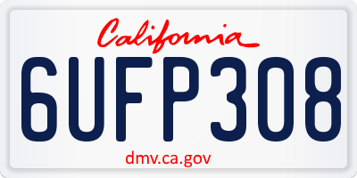 CA license plate 6UFP308