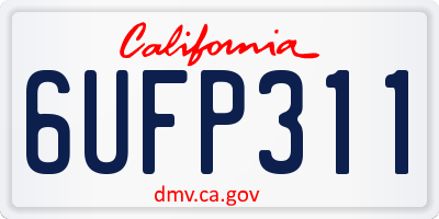 CA license plate 6UFP311