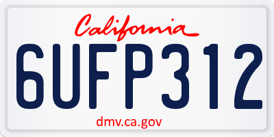 CA license plate 6UFP312