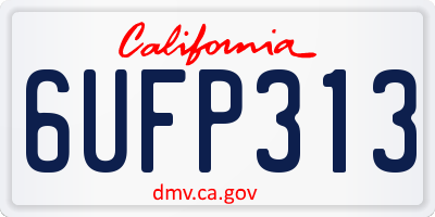 CA license plate 6UFP313