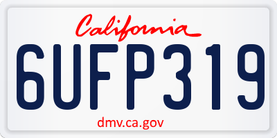 CA license plate 6UFP319