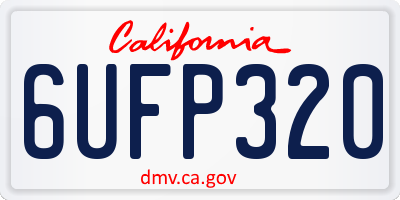 CA license plate 6UFP320