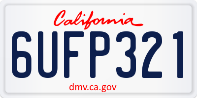 CA license plate 6UFP321
