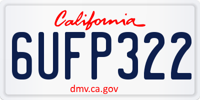 CA license plate 6UFP322