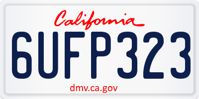 CA license plate 6UFP323