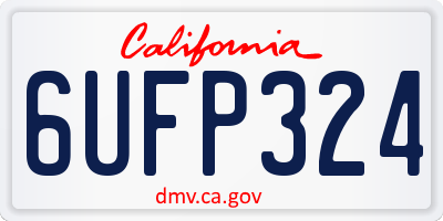 CA license plate 6UFP324