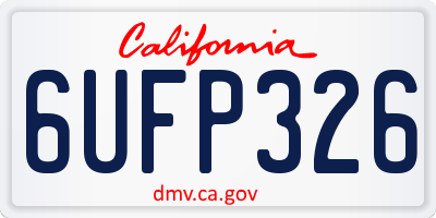 CA license plate 6UFP326