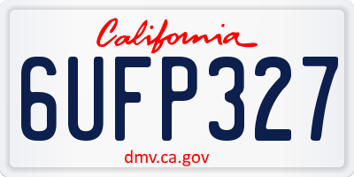CA license plate 6UFP327