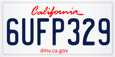 CA license plate 6UFP329