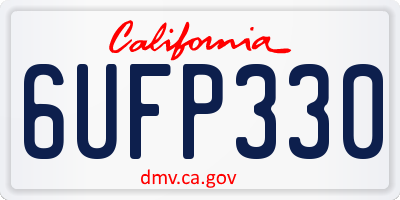 CA license plate 6UFP330