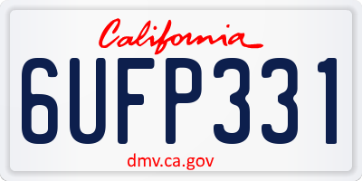 CA license plate 6UFP331