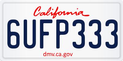 CA license plate 6UFP333