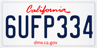 CA license plate 6UFP334