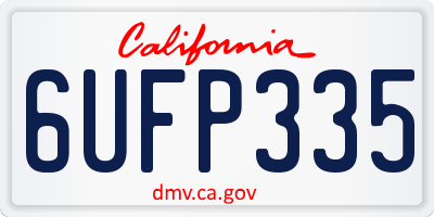CA license plate 6UFP335