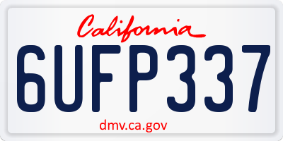 CA license plate 6UFP337